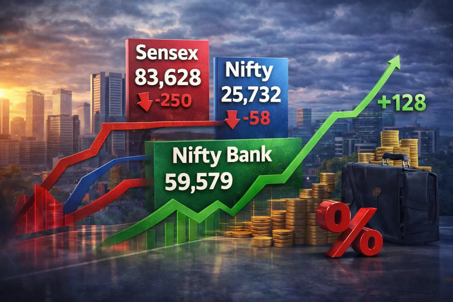 Indian Markets Experience Mixed Results Amid Financial Stock Recovery