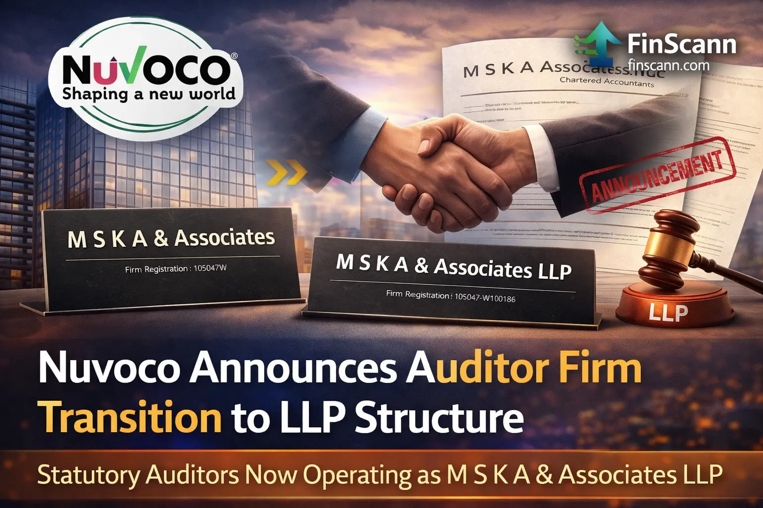 Nuvoco Vistas Corporation Transforms Auditor Firm to LLP Structure