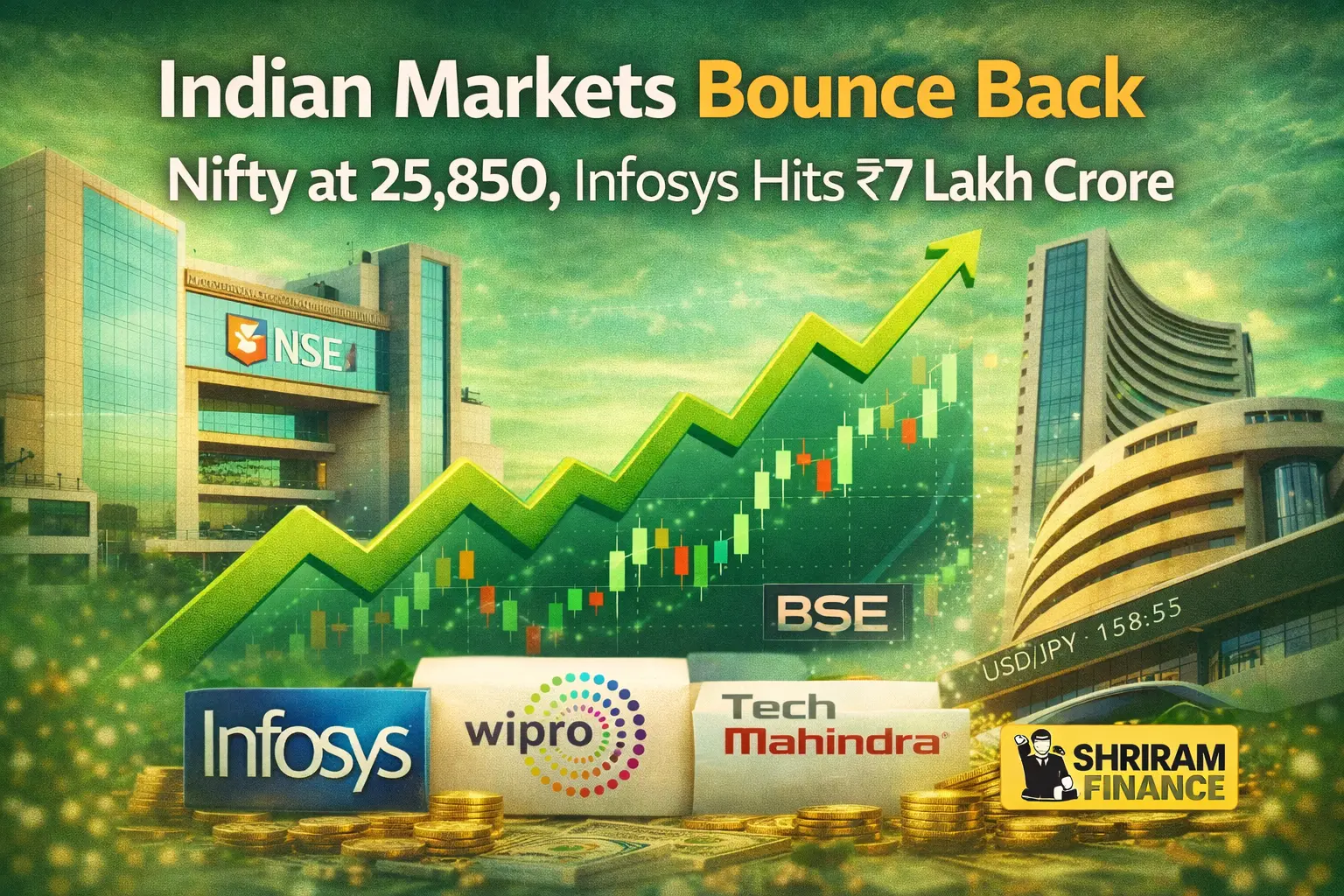 Indian Markets Bounce Back as Nifty Approaches 25,800; Infosys Reaches ₹7 Lakh Crore Market Cap