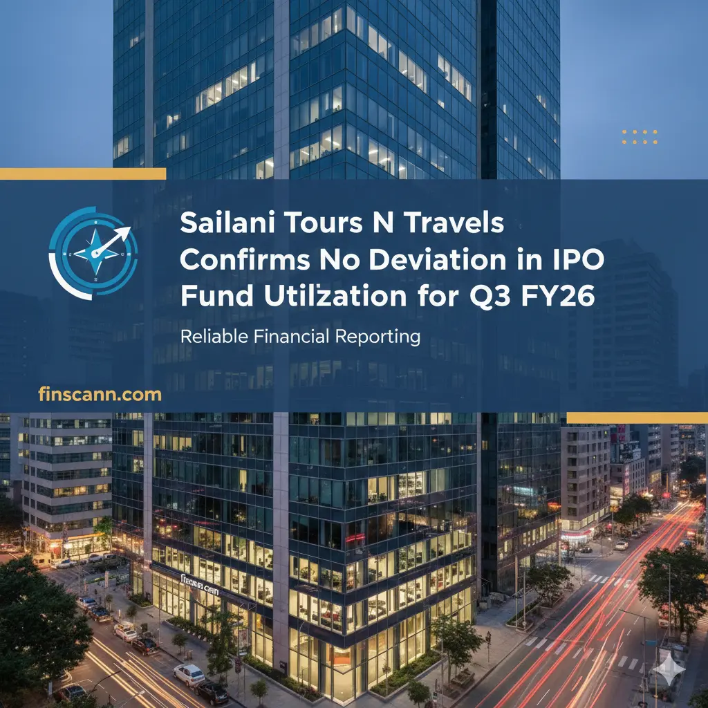 Sailani Tours N Travels Confirms No Deviation in IPO Fund Utilization for Q'3 FY26