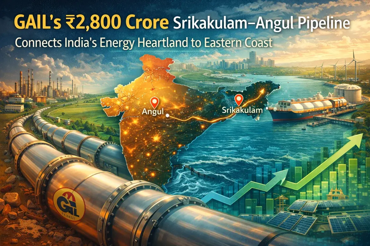 GAIL's ₹2,800 Crore Srikakulam–Angul Pipeline Connects India's Energy Heartland to Eastern Coast