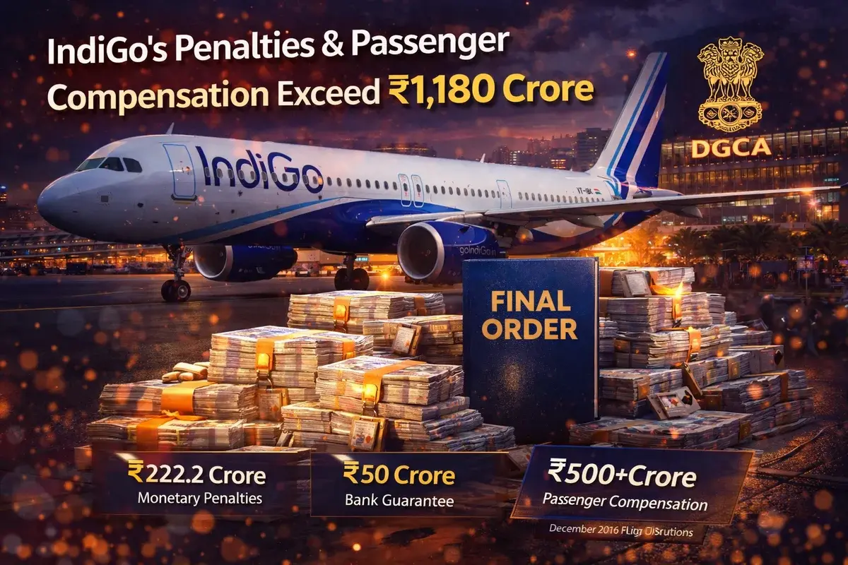IndiGo Faces Over ₹1,180 Crore Financial Hit Following DGCA's Final Order on December 2025 Disruptions