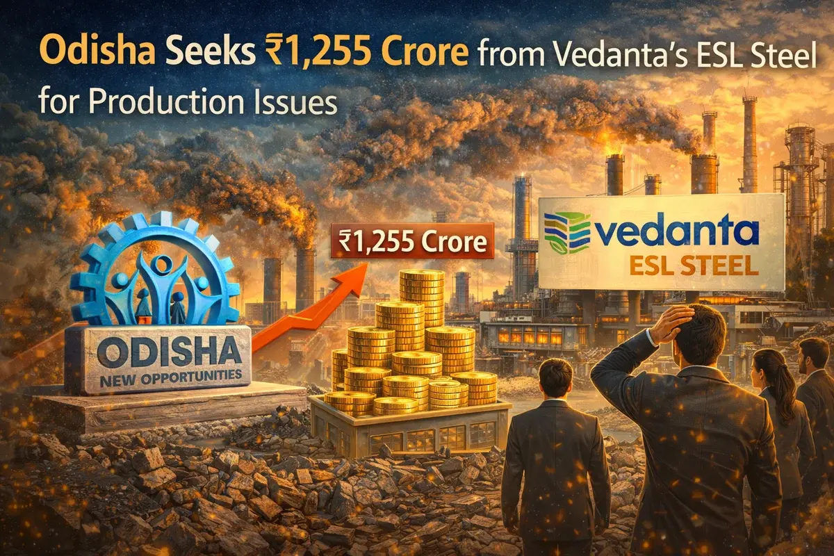 Odisha Seeks ₹1,255 Crore from Vedanta's ESL Steel for Production Issues