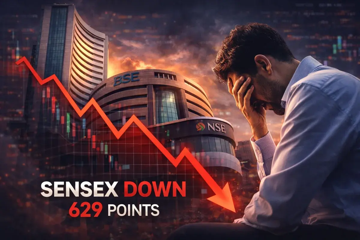 Sensex Slides Over 600 Points, Nifty Breaks 25,550 as Global and Domestic Risks Collide