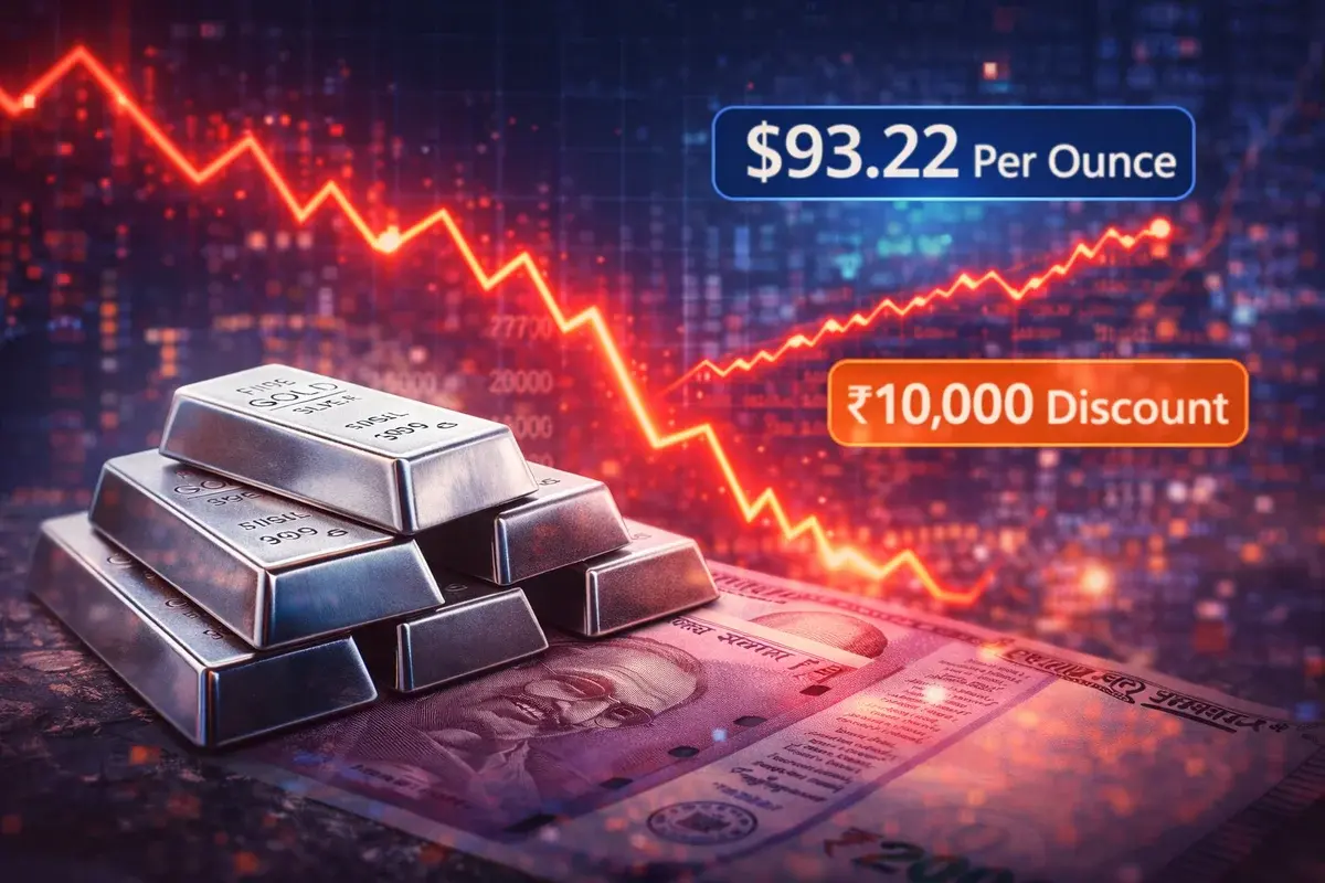 Silver Prices Surge Globally, Yet Indian Market Faces ₹10,000 Discount Amid Cooling Demand