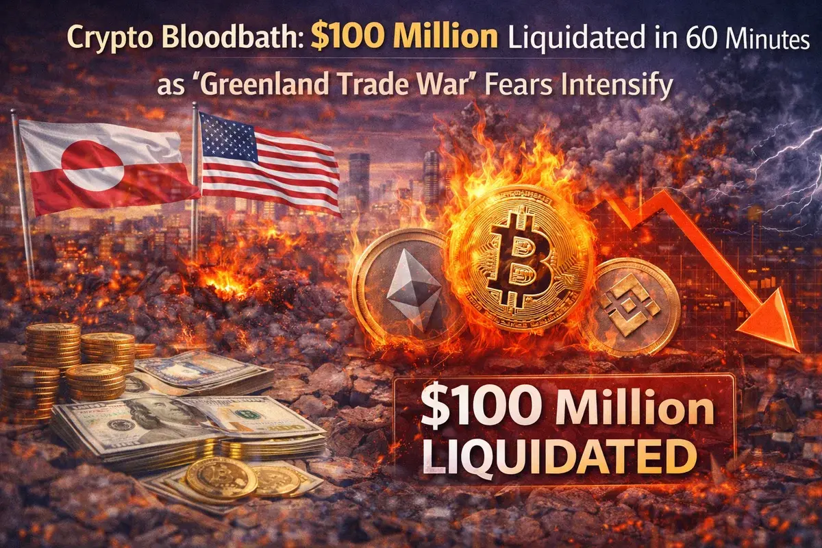 Crypto Bloodbath: $100 Million Liquidated in 60 Minutes as "Greenland Trade War" Fears Intensify