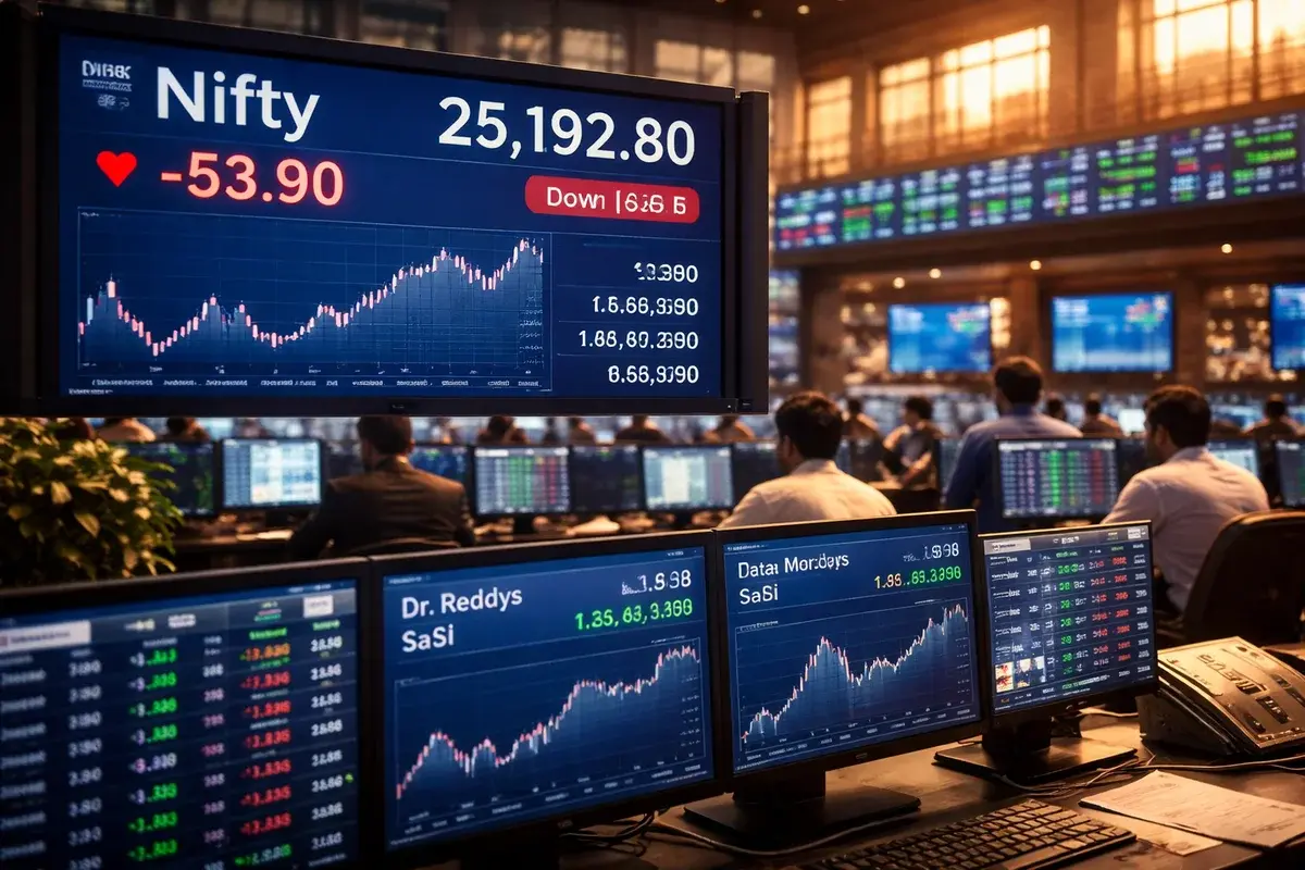 Indian Markets Face Volatility as Nifty Dips Below 25,200 Again