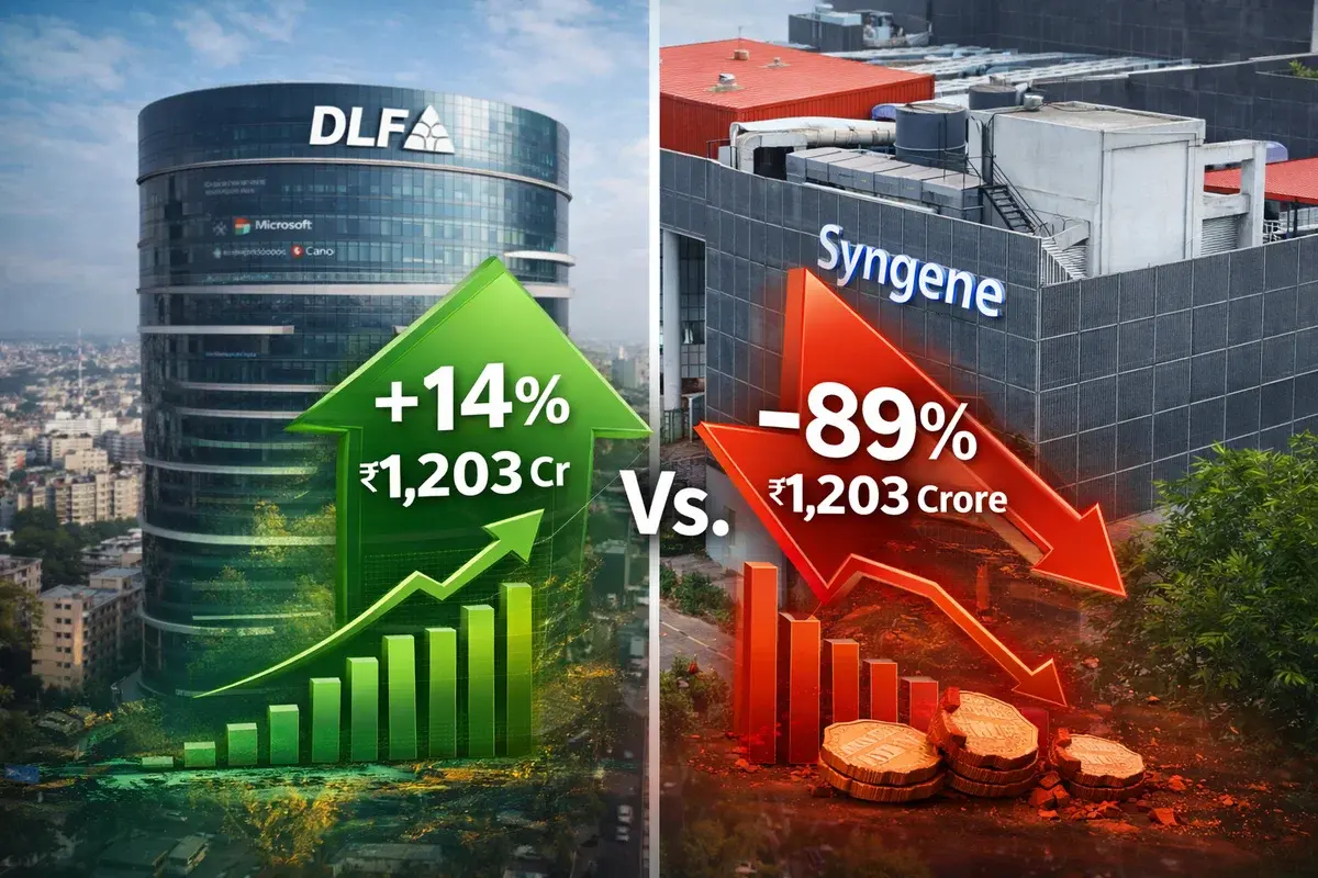 DLF Sees 14% Profit Growth While Syngene's Earnings Plummet by 89%