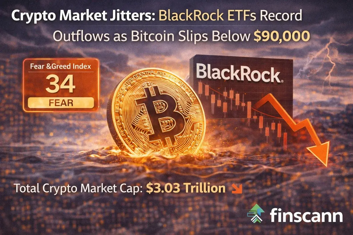 Crypto Market Jitters: BlackRock ETFs Record Outflows as Bitcoin Slips Below $90,000