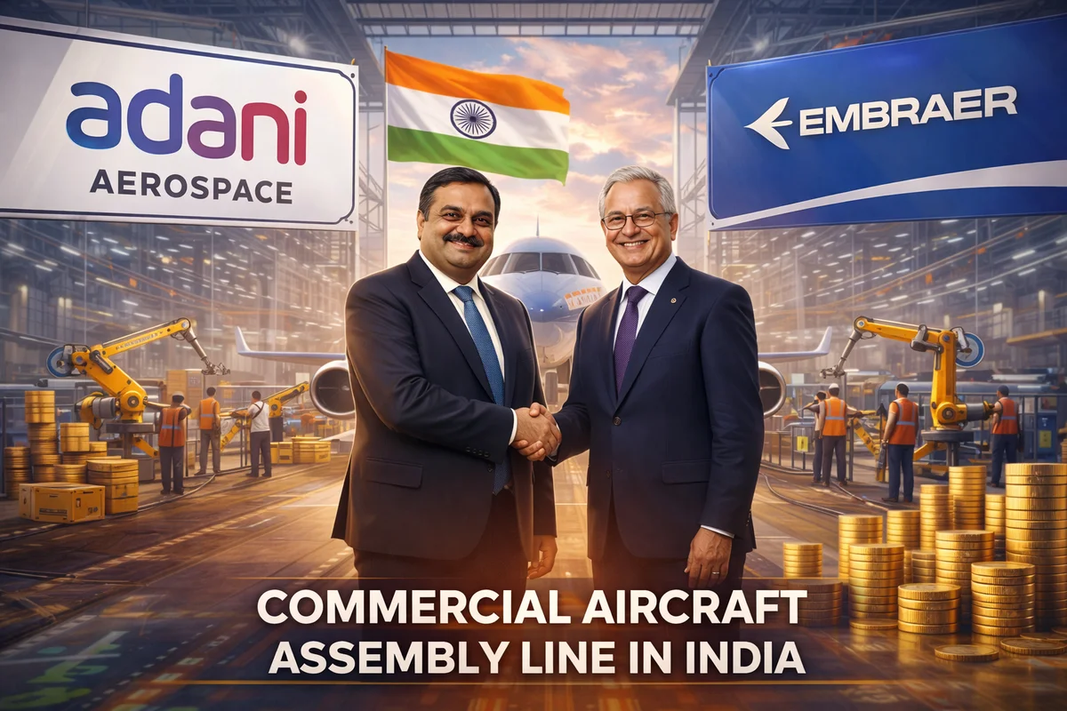 Adani Aerospace–Embraer Deal Explained: Why India’s First Commercial Aircraft Assembly Line Is a Game Changer