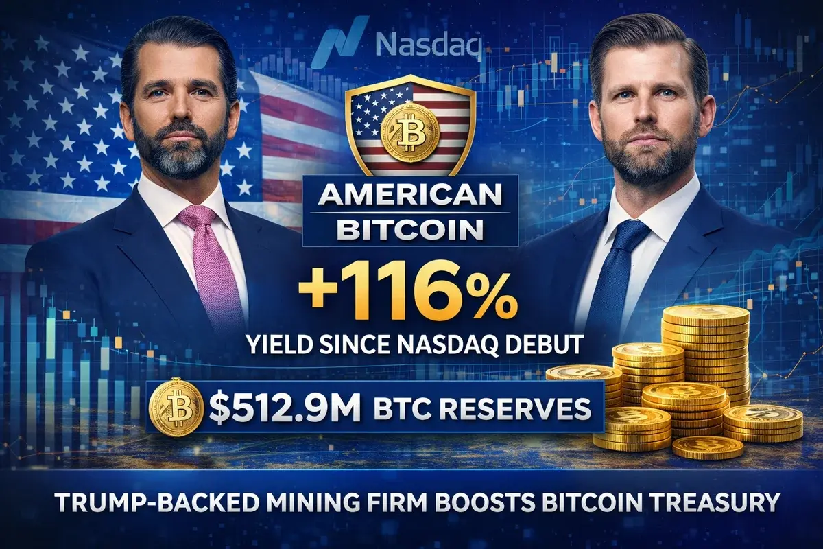 Trump-Backed American Bitcoin Raises BTC Treasury to $512.9M, Reports 116% Gain Since Nasdaq Listing