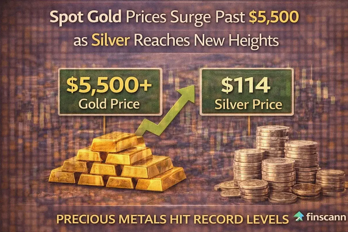 Spot Gold Prices Surge Past $5,500 as Silver Reaches New Heights