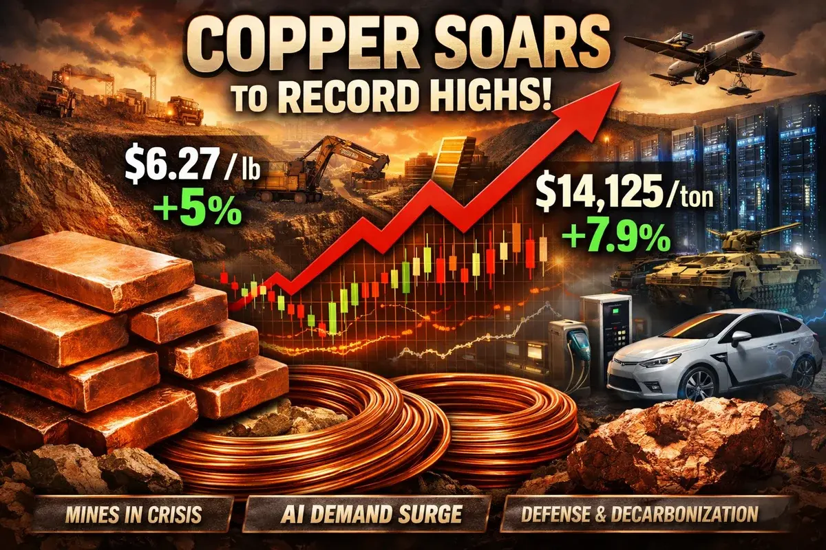 The Red Tsunami: Copper Hits Record $6.27 as the World Braces for a "Parabolic" 2026