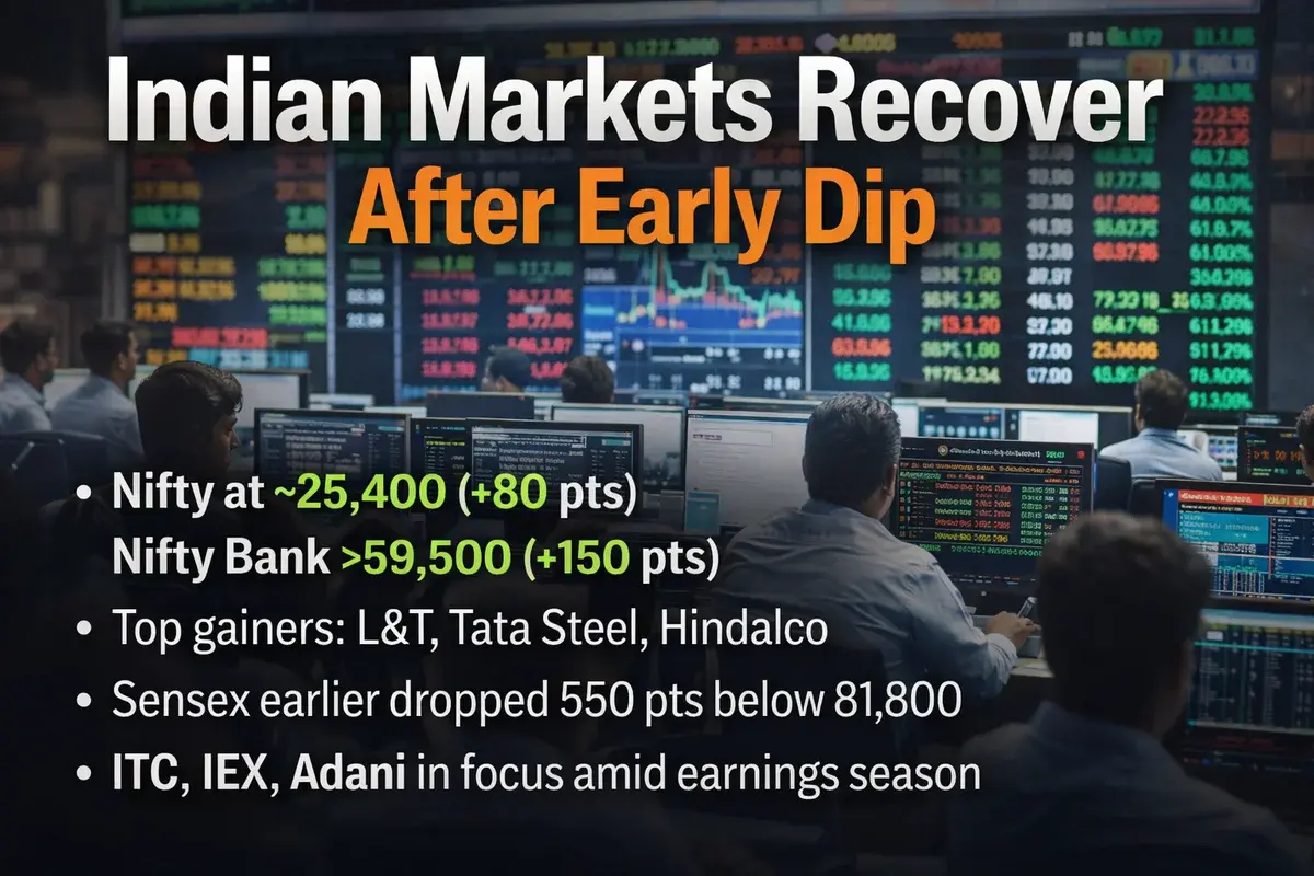 Indian Markets Bounce Back as Nifty Bank Surpasses 60,000; Brent Oil Crosses $70 Mark