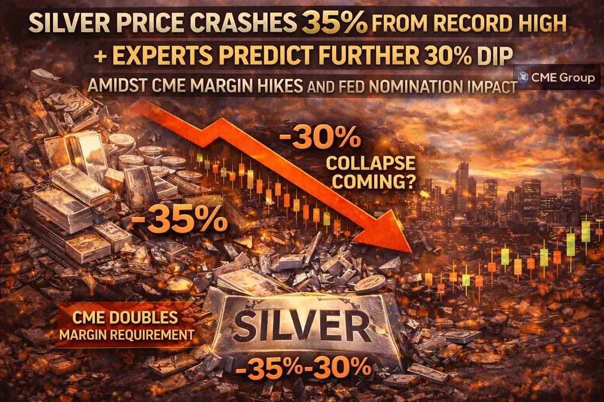Silver Price Crashes 35% From Record High; Experts Predict Further 30% Dip Amidst CME Margin Hikes and Fed Nomination Impact