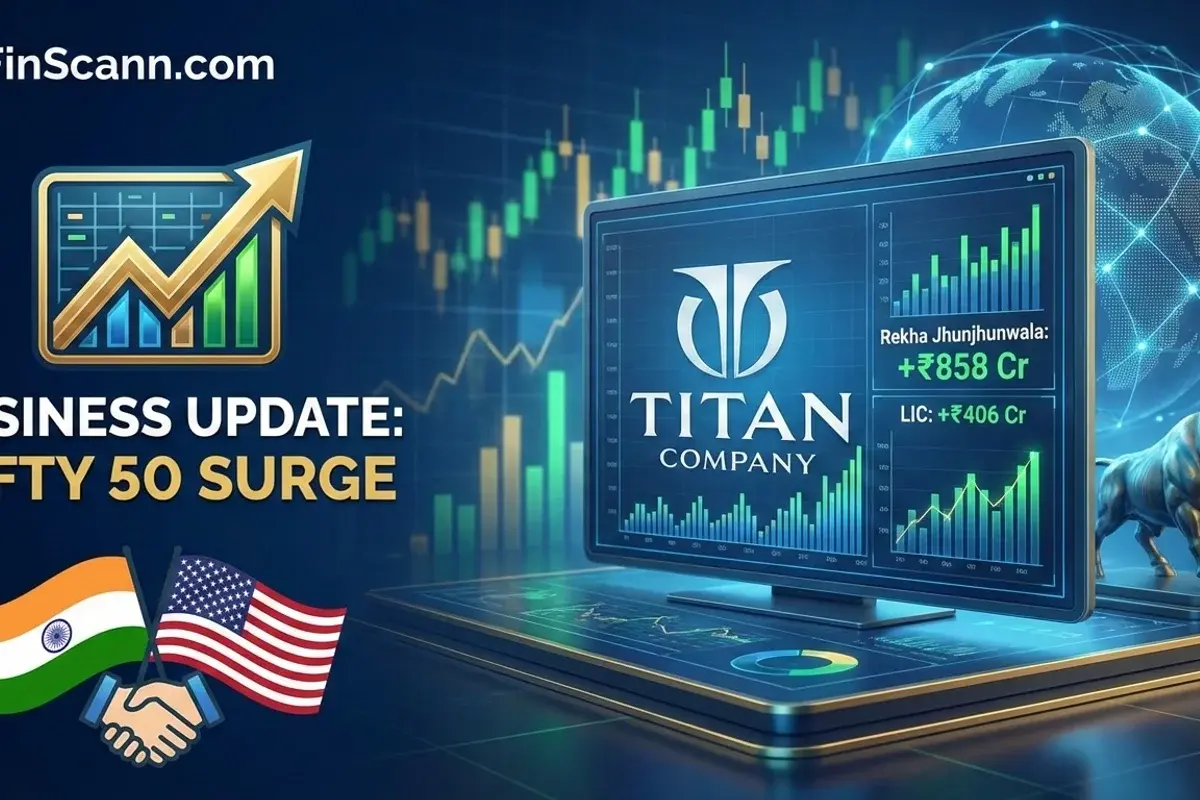 Titan Surges on India-US Trade Deal: Rekha Jhunjhunwala and LIC Clock ₹1,200 Cr+ Notional Gains