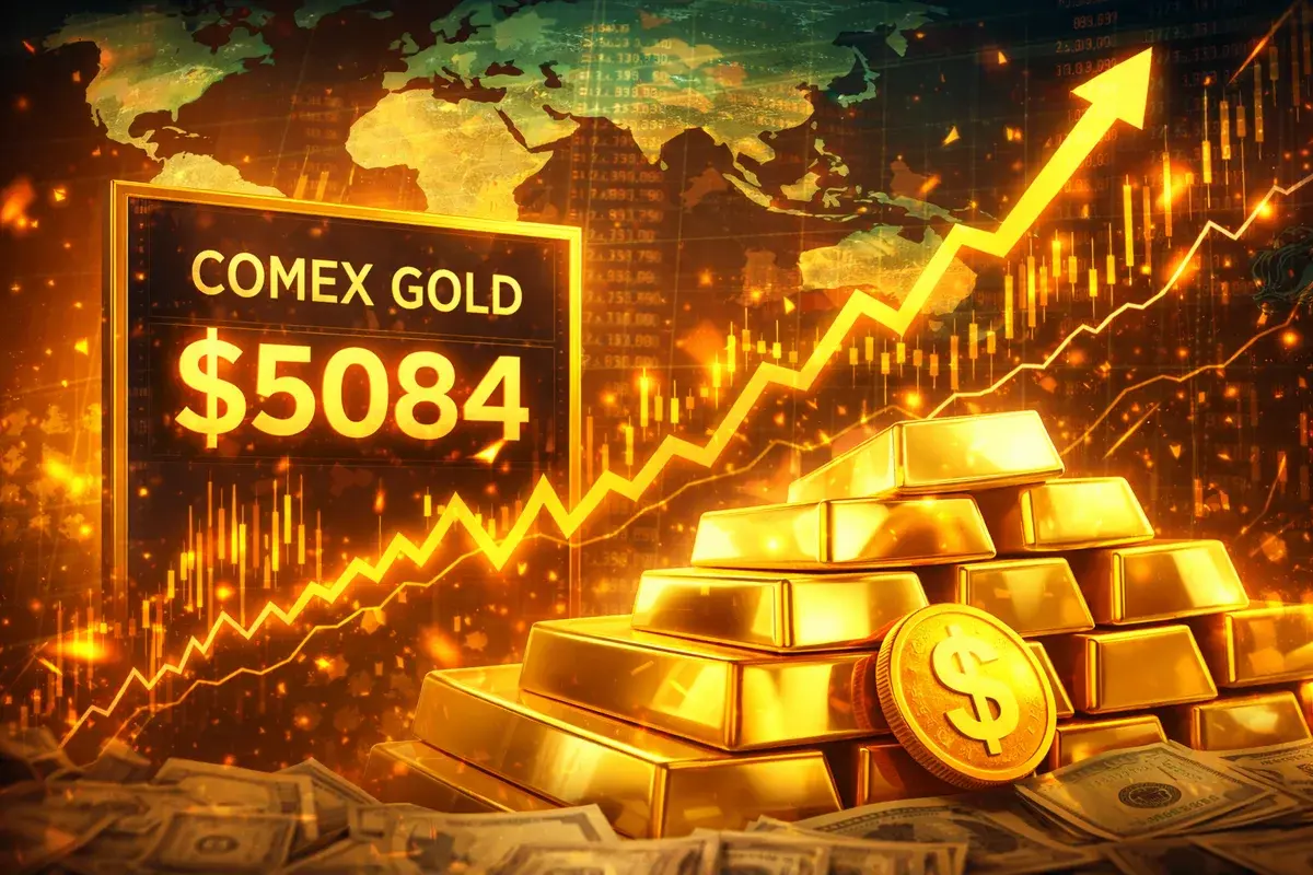 COMEX Gold Surges 3% to $5,084 per Ounce