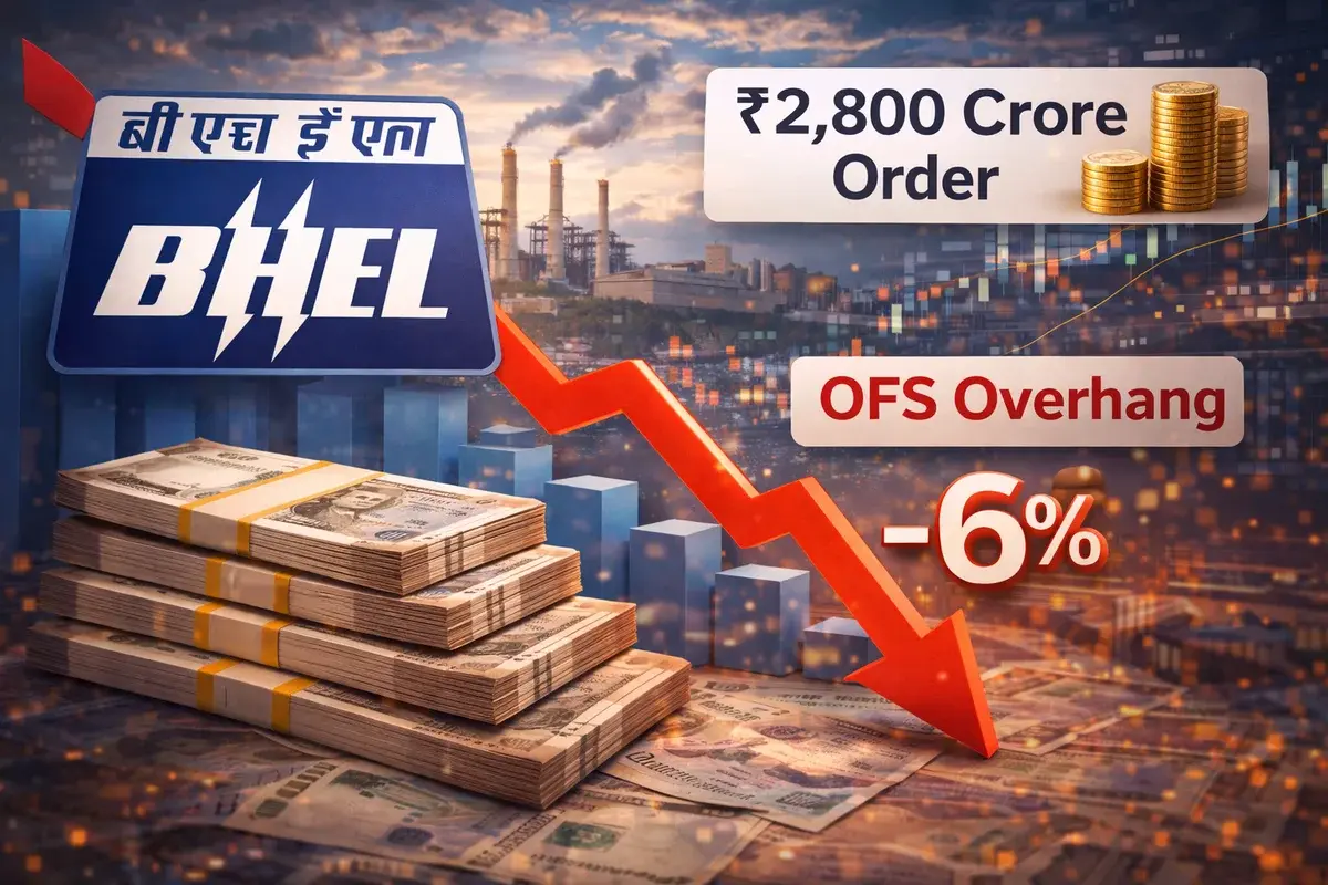 BHEL Stock Drops 6% Despite ₹2,800 Crore Order: OFS Overhang Trumps Order Book Strength