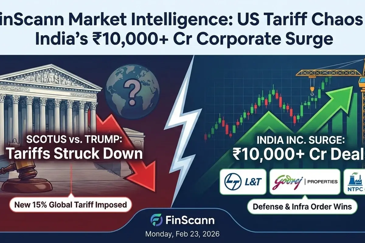 FinScann Market Intelligence: US Tariff Chaos & India’s ₹10,000+ Cr Corporate Surge