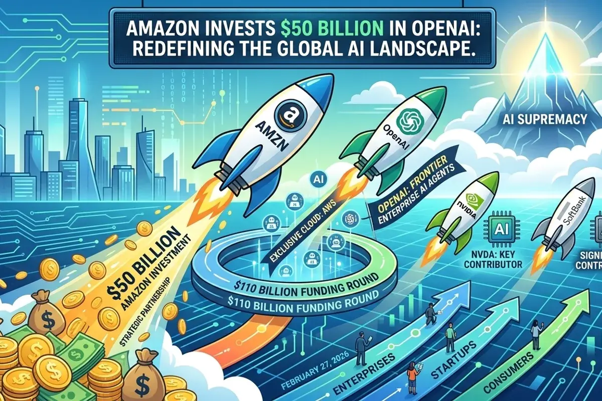 Amazon Web Services - global financial news illustration