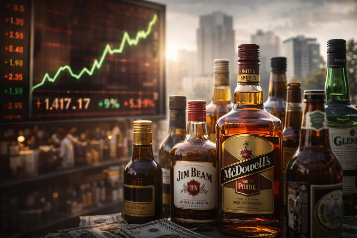 United Spirits, Liquor Stocks Soar 7% on Karnataka Excise Policy Revamp | March 2026 Analysis - financial news image