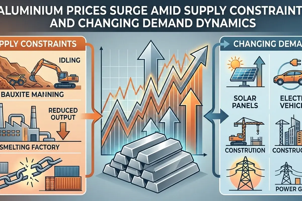 Aluminium Prices Surge Amid Supply Constraints and Changing Demand Dynamics - financial news image